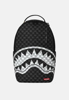 SPRAYGROUND Zaino DRIP CHECK SHARK nero per uomo, donna e bambino con fantasia check tono su tono 910B8553NSZ . SPRAYGROUND 