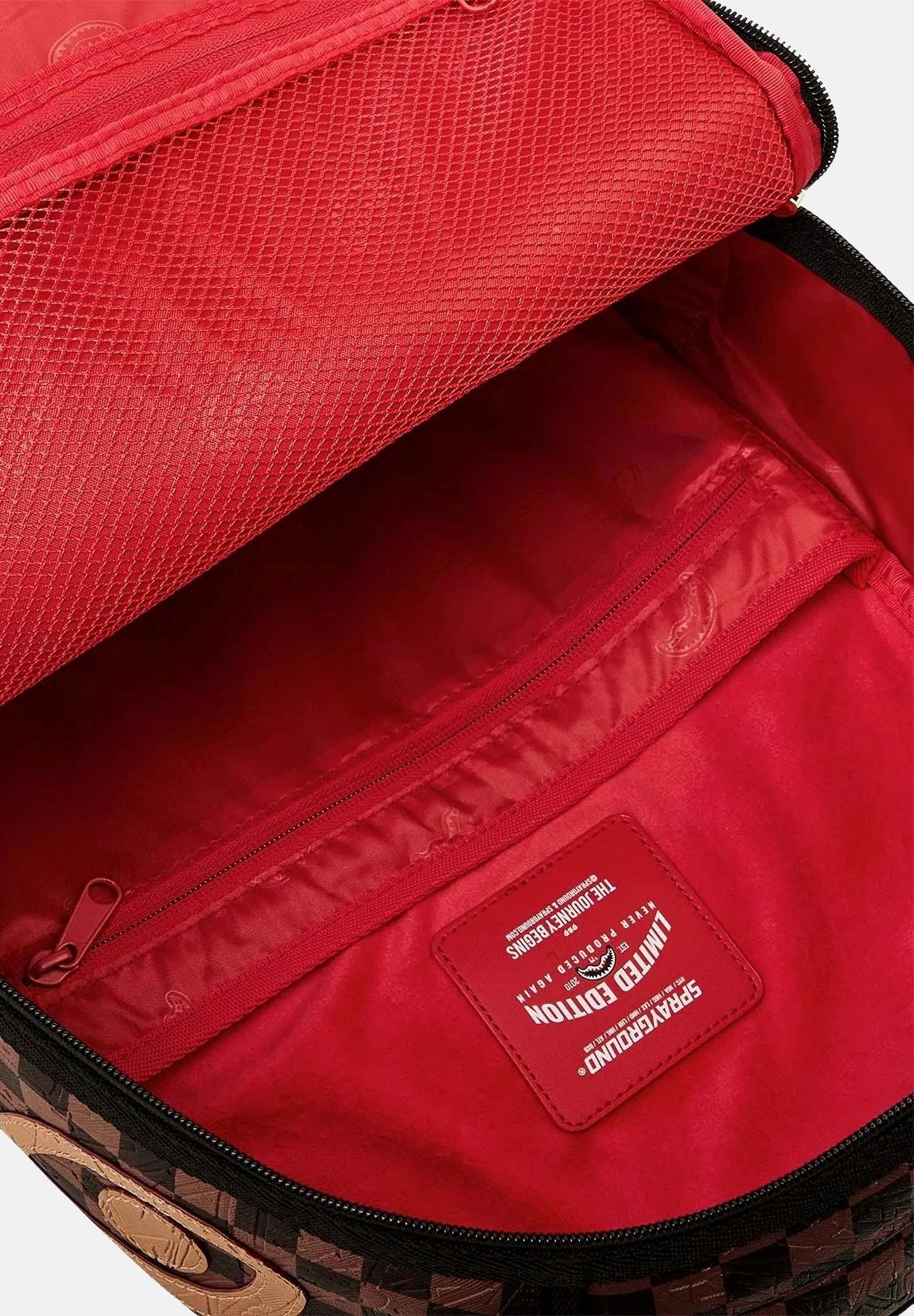SPRAYGROUND Zaino EMBOSSED CHECK marrone-cammello per uomo, donna e bambino con fantasia check 910B8592NSZ . SPRAYGROUND 