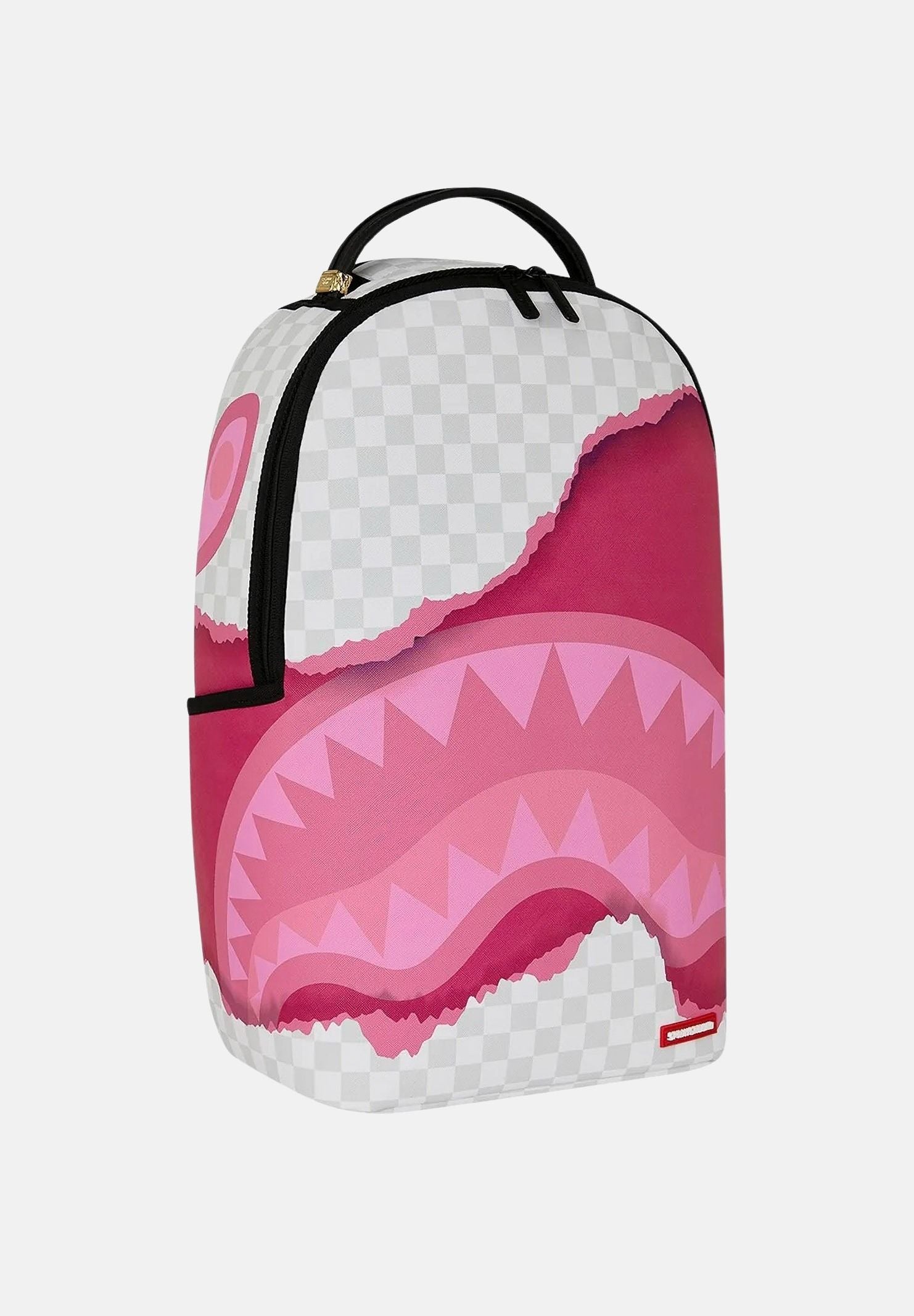 SPRAYGROUND Zaino 3D CHECK BACKPACK rosa-silver per uomo, donna e bambino con fantasia check tono su tono 910B8685NSZ . SPRAYGROUND 