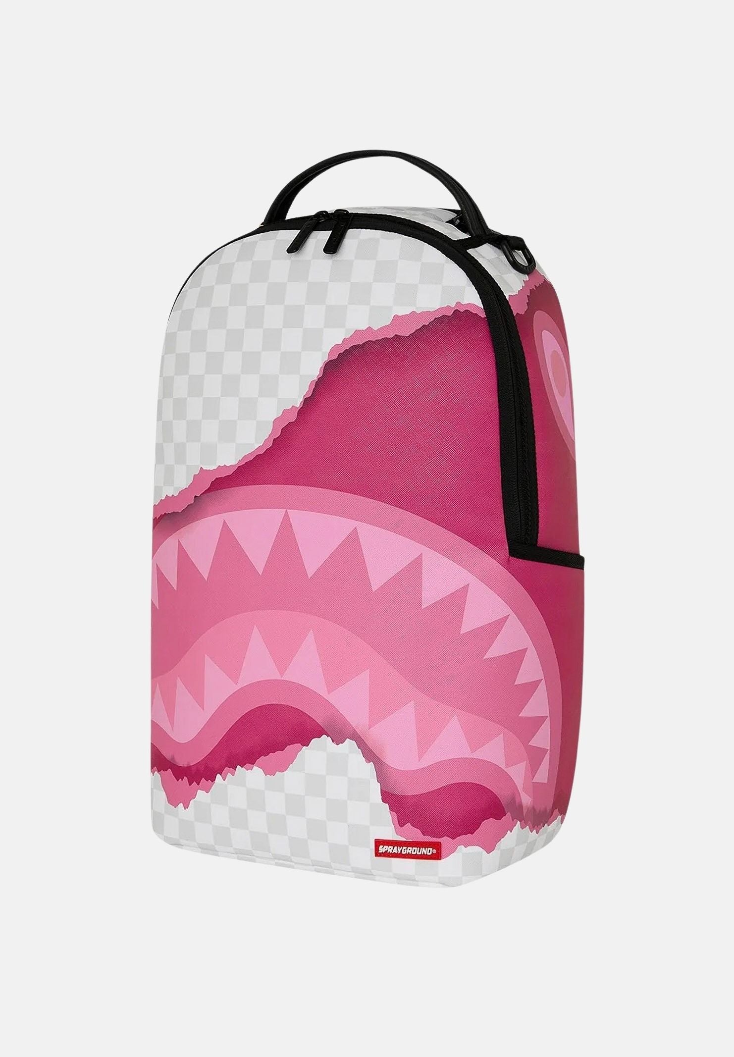 SPRAYGROUND Zaino 3D CHECK BACKPACK rosa-silver per uomo, donna e bambino con fantasia check tono su tono 910B8685NSZ . SPRAYGROUND 
