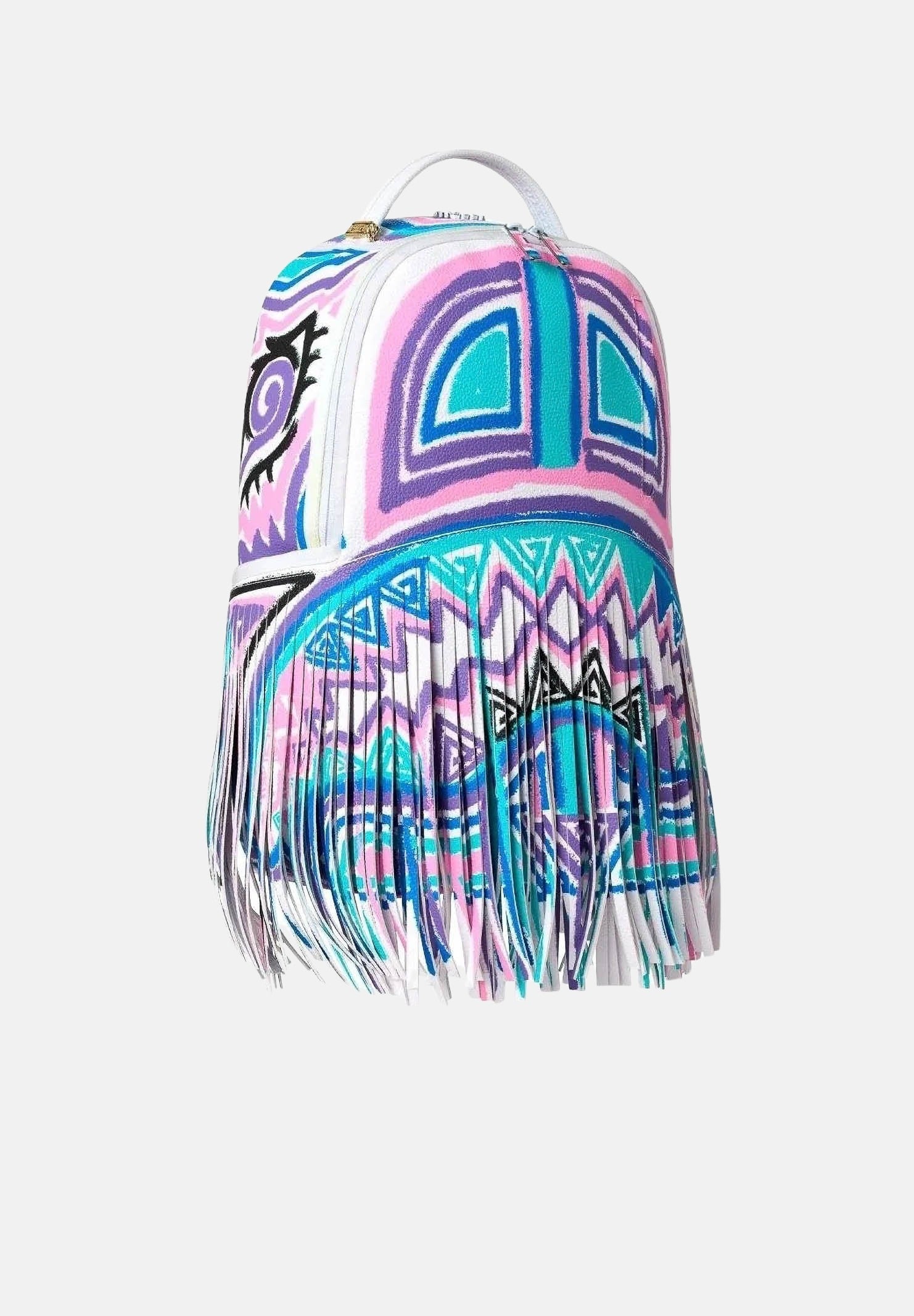SPRAYGROUND Zainio FRINGES AZTEC multicolore per uomo, donna e bambino con dettagli frangiati e stampa geometrica. 910B8830NSZ . SPRAYGROUND 