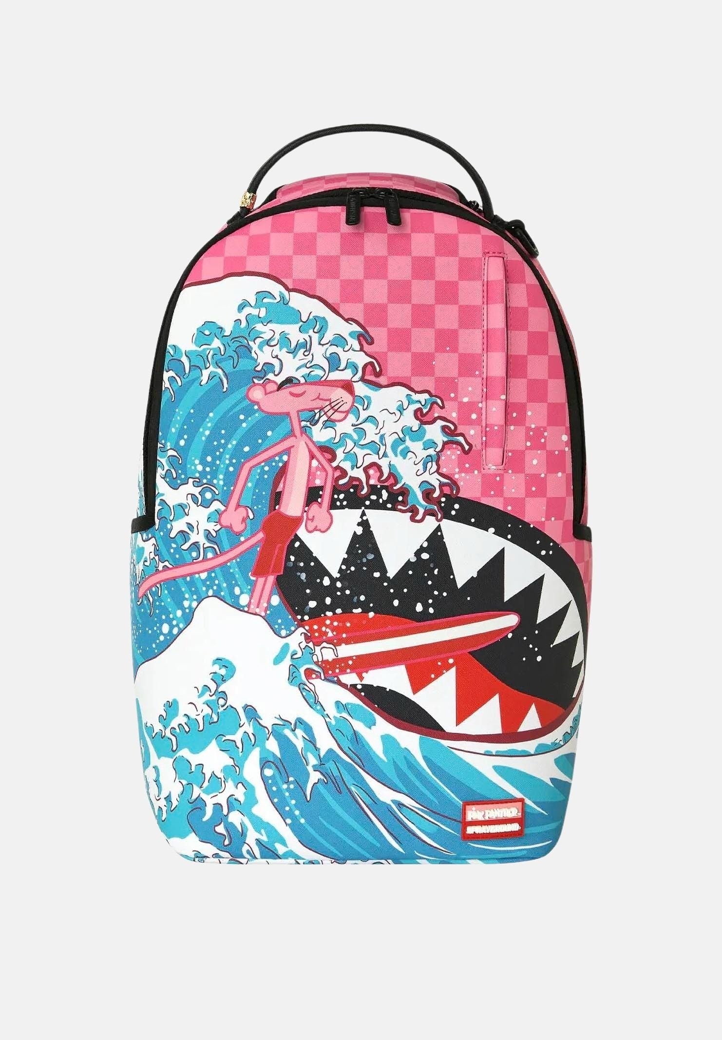 SPRAYGROUND Zaino PINK PANTHER SURF BACKPACK rosa per uomo, donna e bambino con grafica surf 910B9113NSZ . SPRAYGROUND 