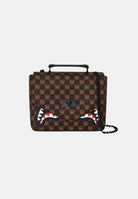 SPRAYGROUND Borsa a tracolla SHARKS IN PARIS WTF BUBBLE da donna marrone con motivo monogram 910B9310NSZ . SPRAYGROUND 