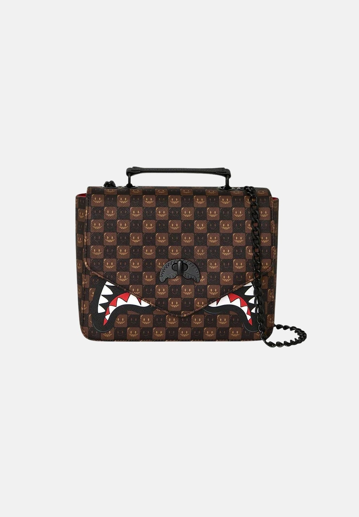 SPRAYGROUND Borsa a tracolla SHARKS IN PARIS WTF BUBBLE da donna marrone con motivo monogram 910B9310NSZ . SPRAYGROUND 
