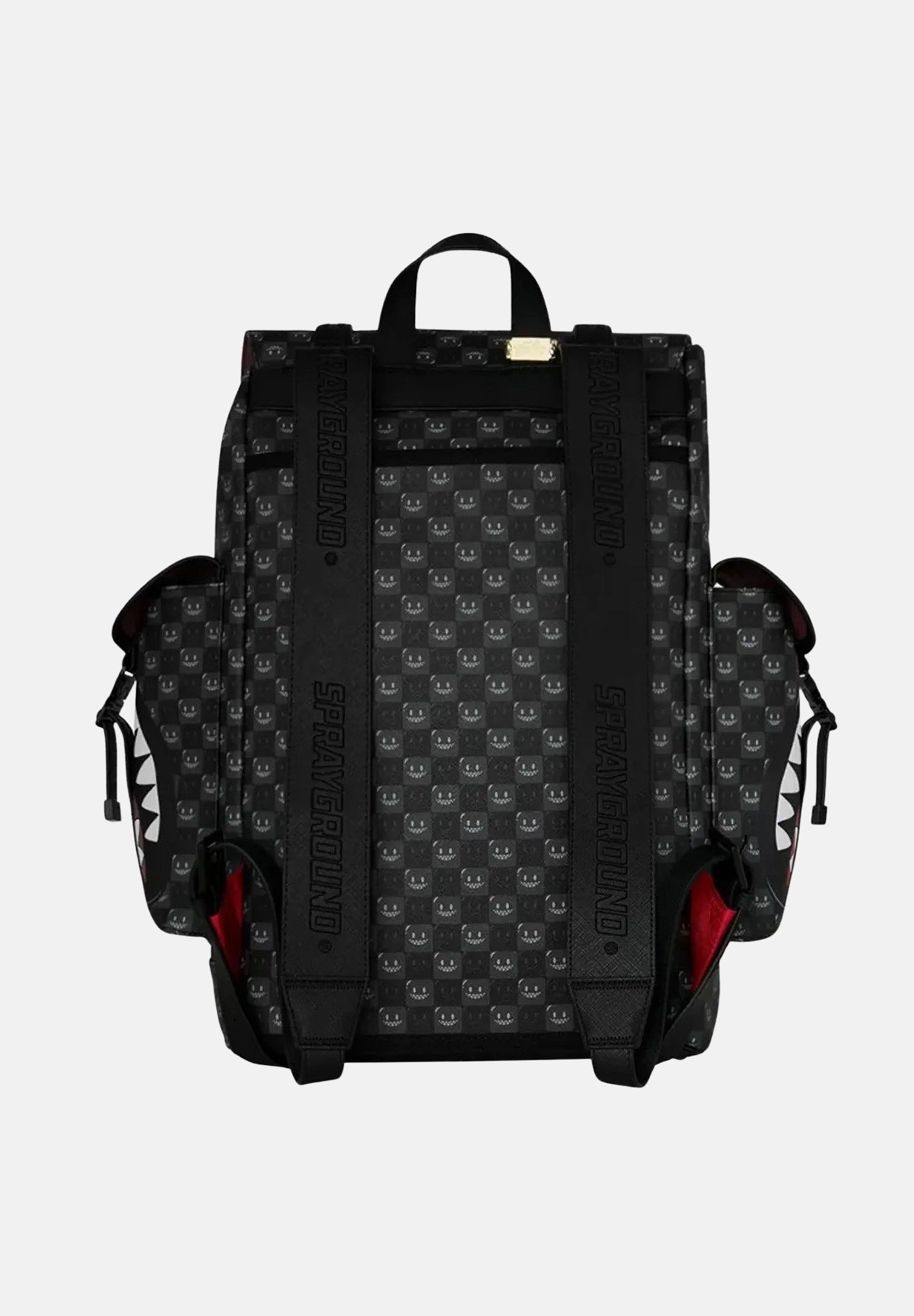 SPRAYGROUND Zainio SHARK CARGO nero per uomo, donna e bambino con tasche laterali cargo e fantasia scacchiera. 910B9311NSZ . SPRAYGROUND 