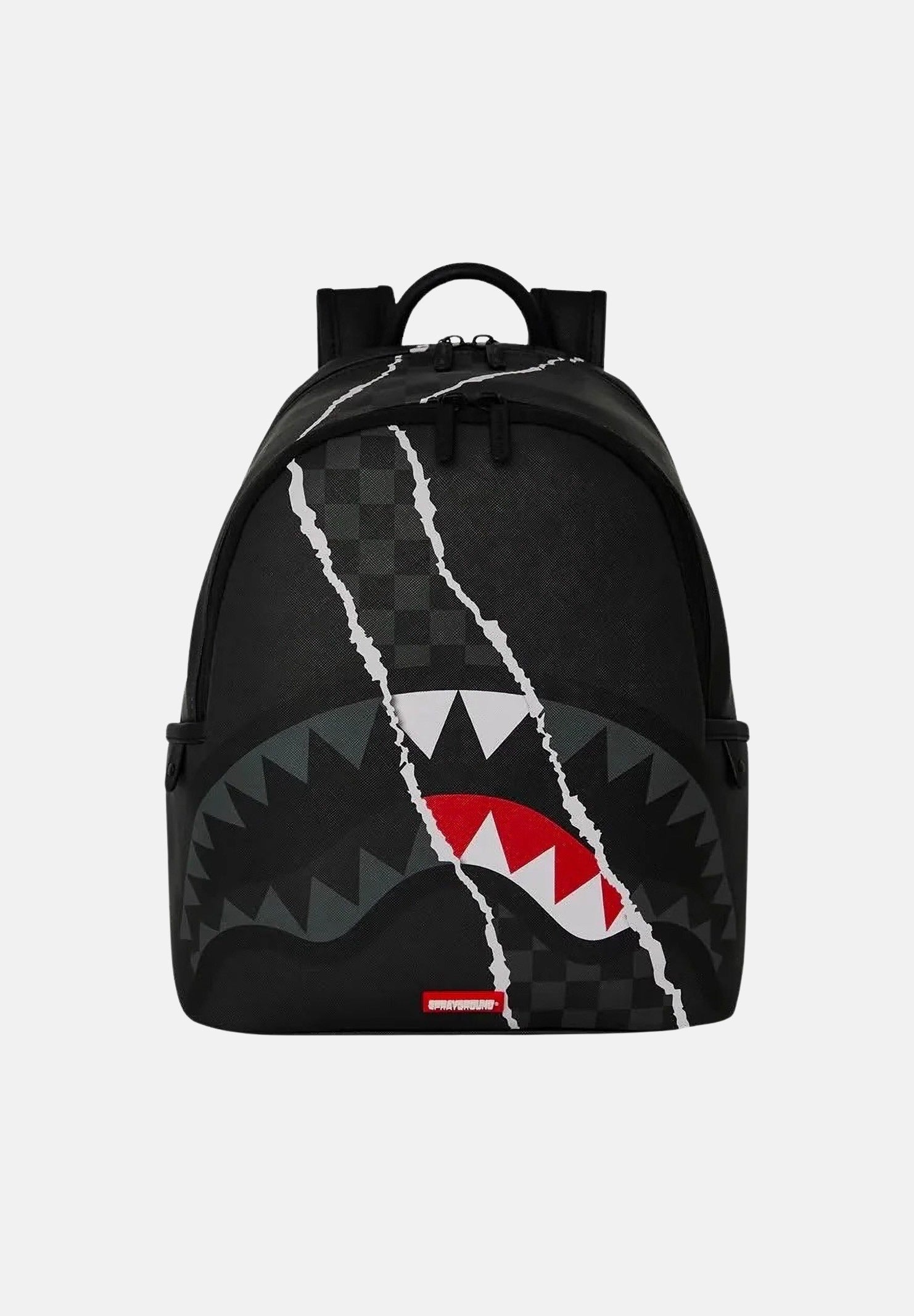 SPRAYGROUND Zaino SHARK RIP nero per uomo, donna e bambino con grafica squalo e dettagli strappati a contrasto. 910B9347NSZ . SPRAYGROUND 