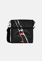 SPRAYGROUND Tracolla SHARK RIP neri per uomo, donna e bambino con patta frontale e grafica Shark Mouth. 910B9349NSZ . SPRAYGROUND 