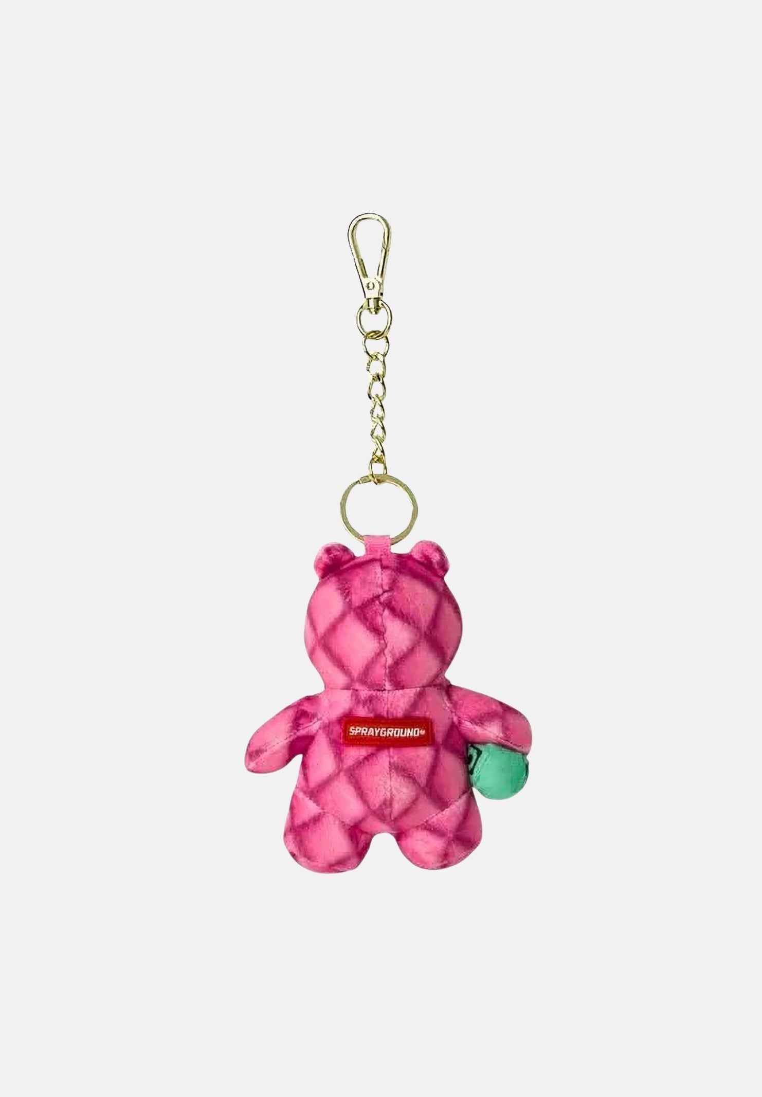 SPRAYGROUND Portachiavi BEAR PINK rosa per uomo, donna e bambino con charm a forma di orsetto peluche e dettagli applicati. 910K9597NSZ . SPRAYGROUND 