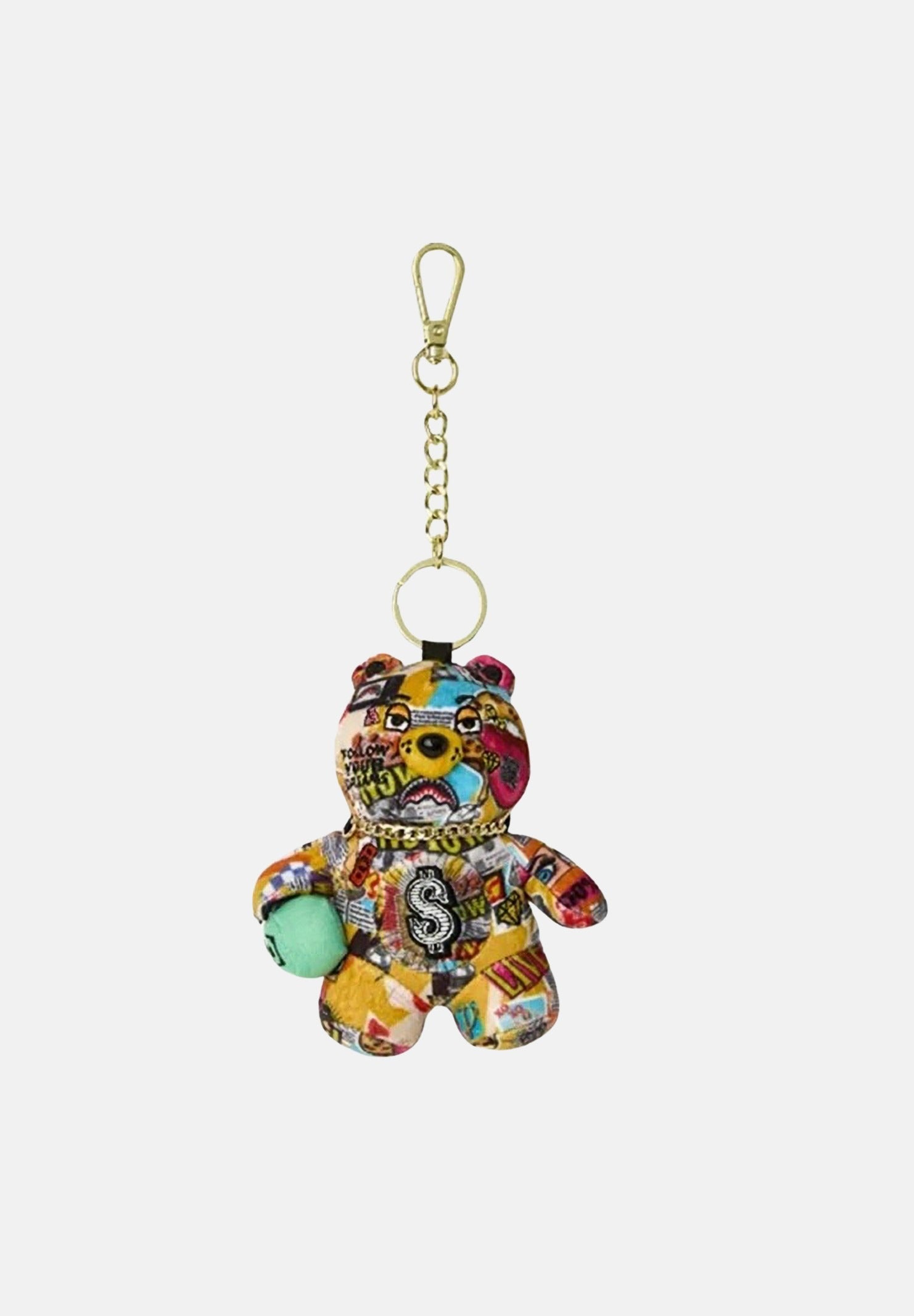 SPRAYGROUND Portachiavi BEAR MONEY multicolore per uomo, donna e bambino con charm orsetto imbottito e dettagli logati. 910K9599NSZ . SPRAYGROUND 