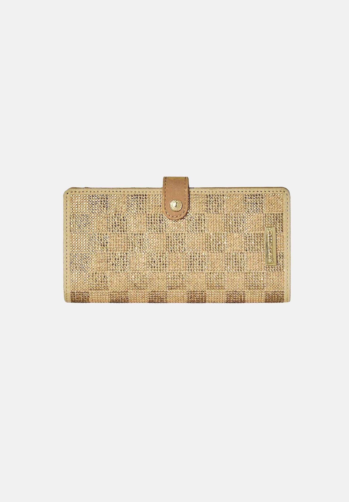 SPRAYGROUND Portafoglio TONE GOLD TRINITY marrone-oro per uomo, donna e bambino con applicazioni strass 910W9480NSZ . SPRAYGROUND 