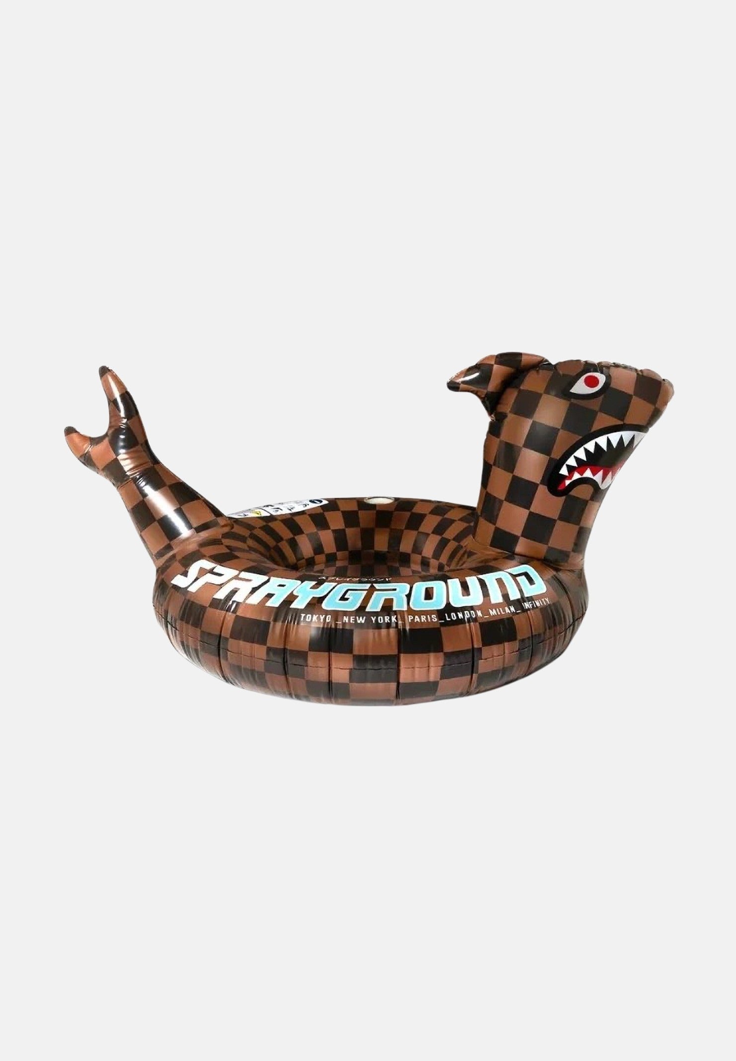 SPRAYGROUND Salvagente gonfiabile SHARK marrone per uomo, donna e bambino con iconica grafica Shark Mouth 910Z657NSZ . SPRAYGROUND 