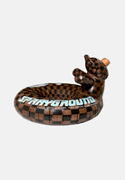SPRAYGROUND Salvagente gonfiabile BEAR marrone per uomo, donna e bambino con charm a forma di orsetto e fantasia scacchiera. 910Z658NSZ . SPRAYGROUND 