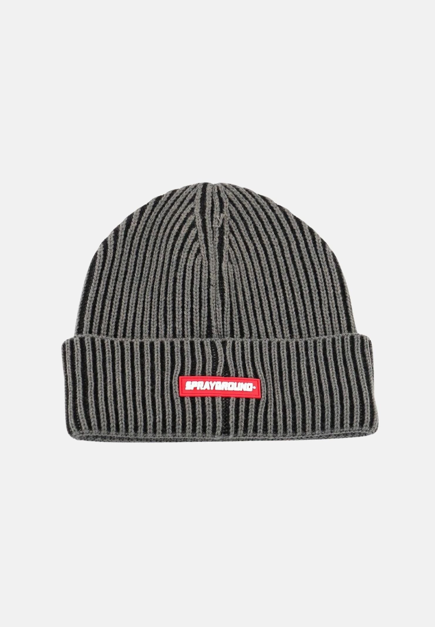 SPRAYGROUND Cappello di lana BEANIE grigio per uomo e donna con logo ricamato frontale. SP15050GREY . SPRAYGROUND 