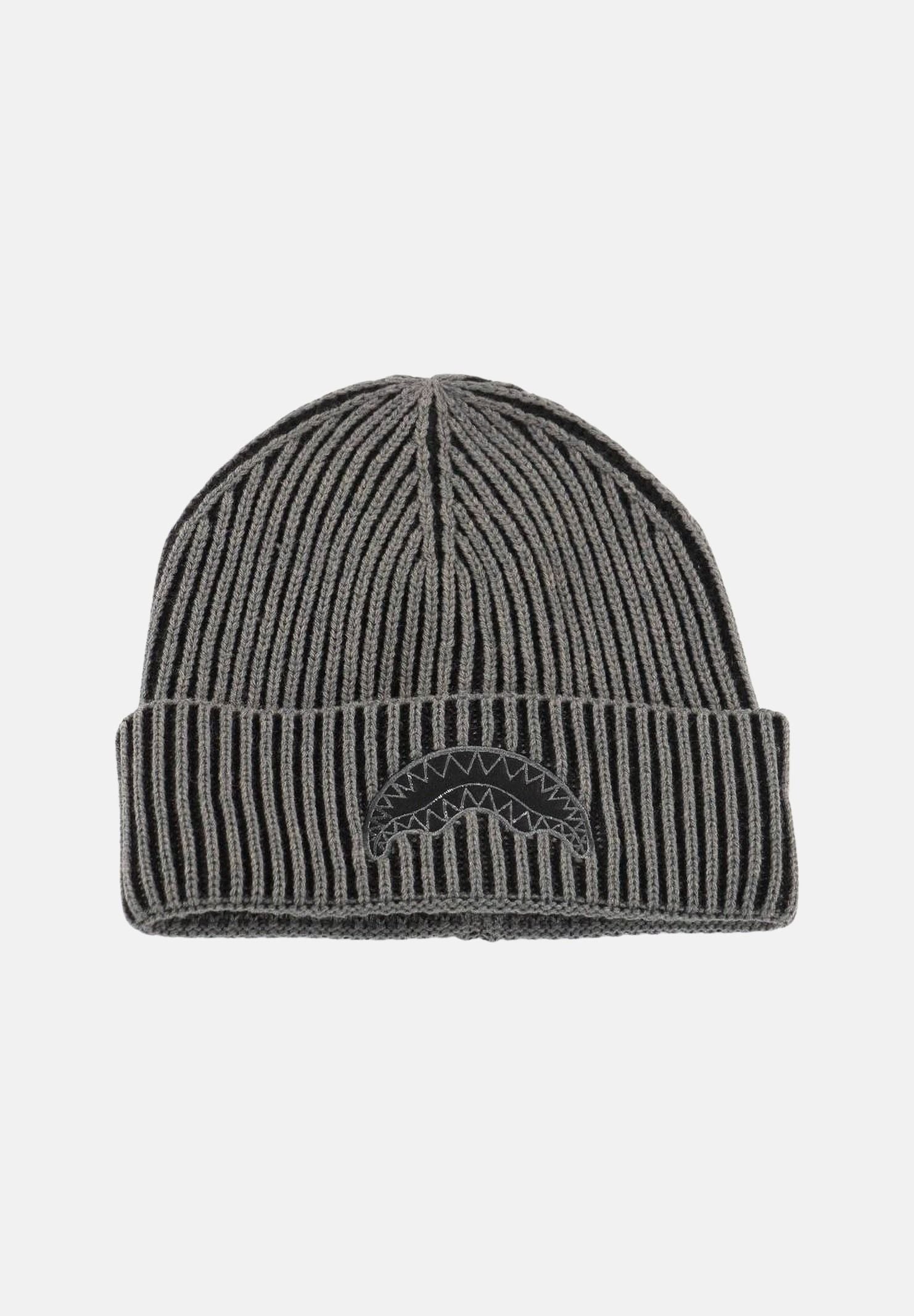SPRAYGROUND Cappello di lana BEANIE grigio per uomo e donna con logo ricamato frontale. SP15050GREY . SPRAYGROUND 