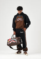 SPRAYGROUND Felpa con cappuccio nera con dettagli marroni per uomo e donna SP933G . SPRAYGROUND 