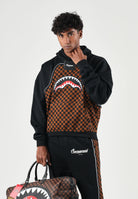 SPRAYGROUND Felpa con cappuccio nera con dettagli marroni per uomo e donna SP933G . SPRAYGROUND 