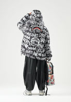 SPRAYGROUND Piumino grigio reversibile  per uomo e donna con cappuccio regolabile, chiusura frontale con zip SP942 . SPRAYGROUND 