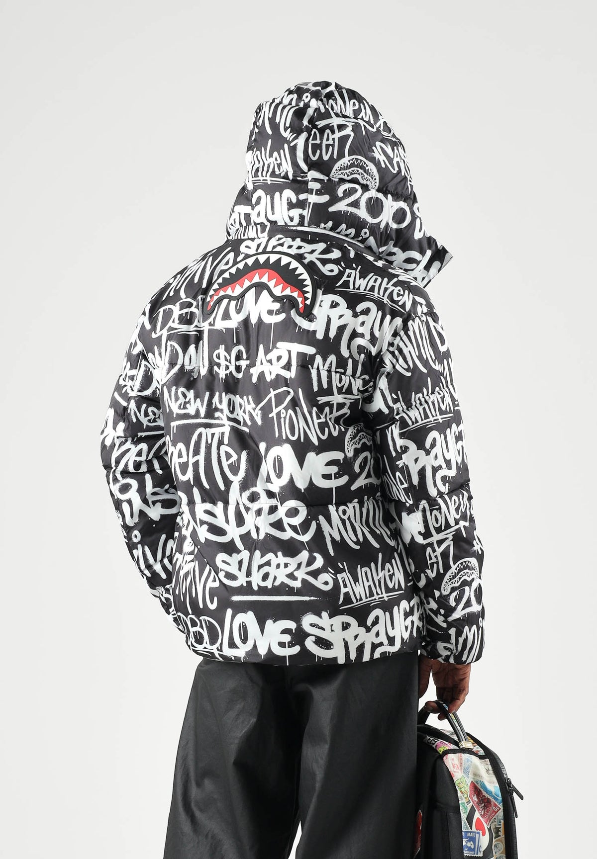 SPRAYGROUND Piumino grigio reversibile  per uomo e donna con cappuccio regolabile, chiusura frontale con zip SP942 . SPRAYGROUND 