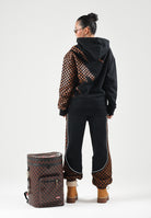SPRAYGROUND Felpa con cappuccio HOODIE CLAW TEAR CHECK nero e marrone per uomo e donna SP951G . SPRAYGROUND 