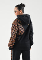 SPRAYGROUND Felpa con cappuccio HOODIE CLAW TEAR CHECK nero e marrone per uomo e donna SP951G . SPRAYGROUND 