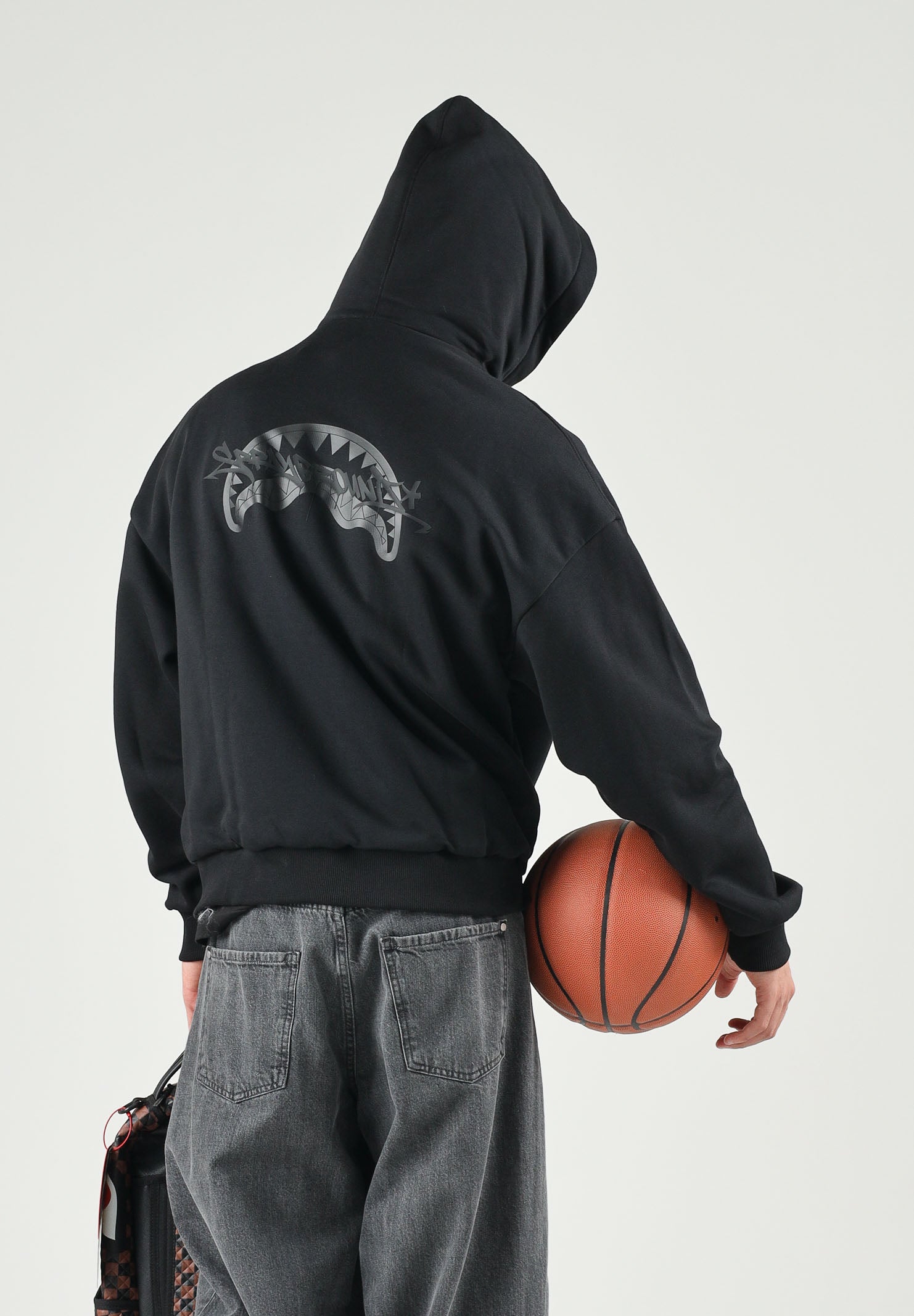 SPRAYGROUND Felpa con zip  HOODIE nera per uomo e donna con dettaglio maschera balaclava. SP957G . SPRAYGROUND 