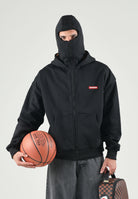 SPRAYGROUND Felpa con zip  HOODIE nera per uomo e donna con dettaglio maschera balaclava. SP957G . SPRAYGROUND 