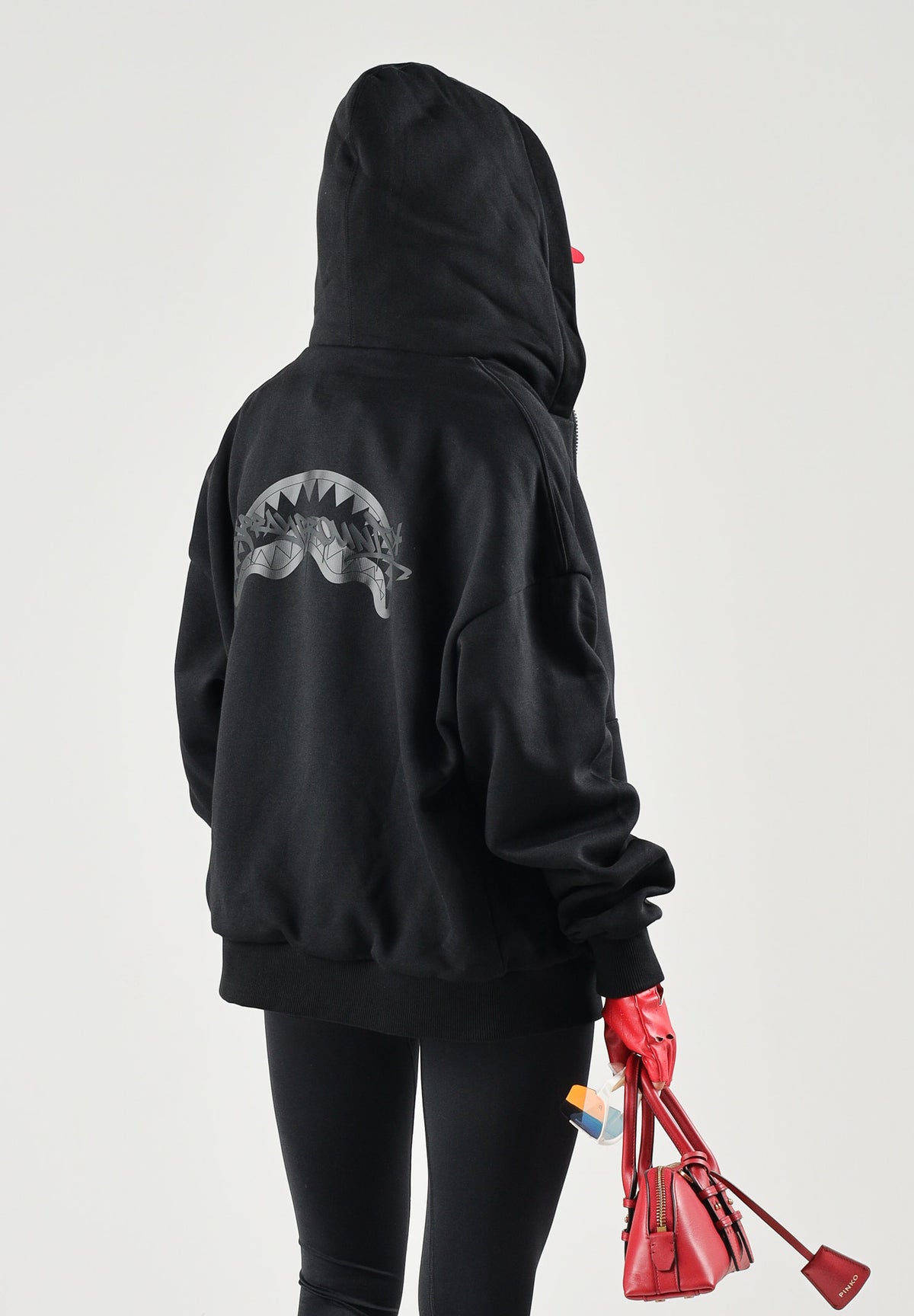 SPRAYGROUND Felpa con zip  HOODIE nera per uomo e donna con dettaglio maschera balaclava. SP957G . SPRAYGROUND 
