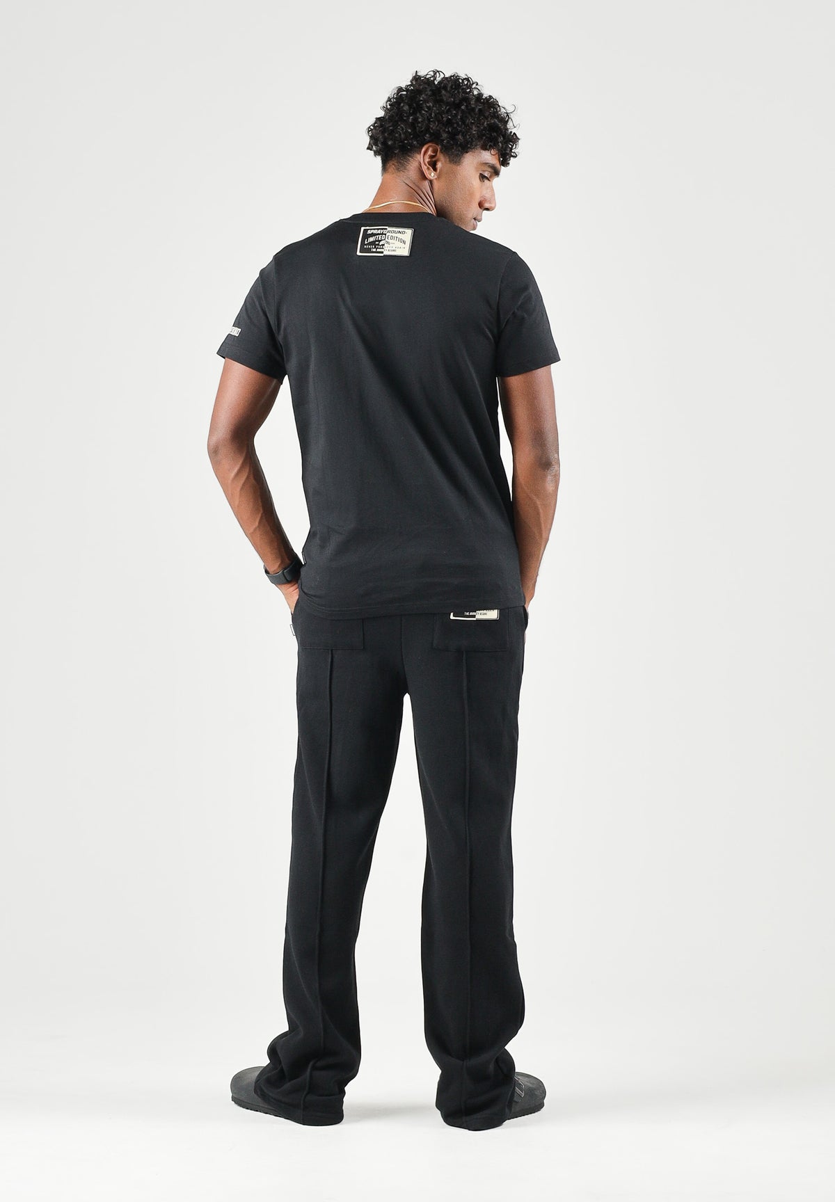 SPRAYGROUND Pantaloni sportivi neri per uomo e donna con mini logo SP966BLK . SPRAYGROUND 