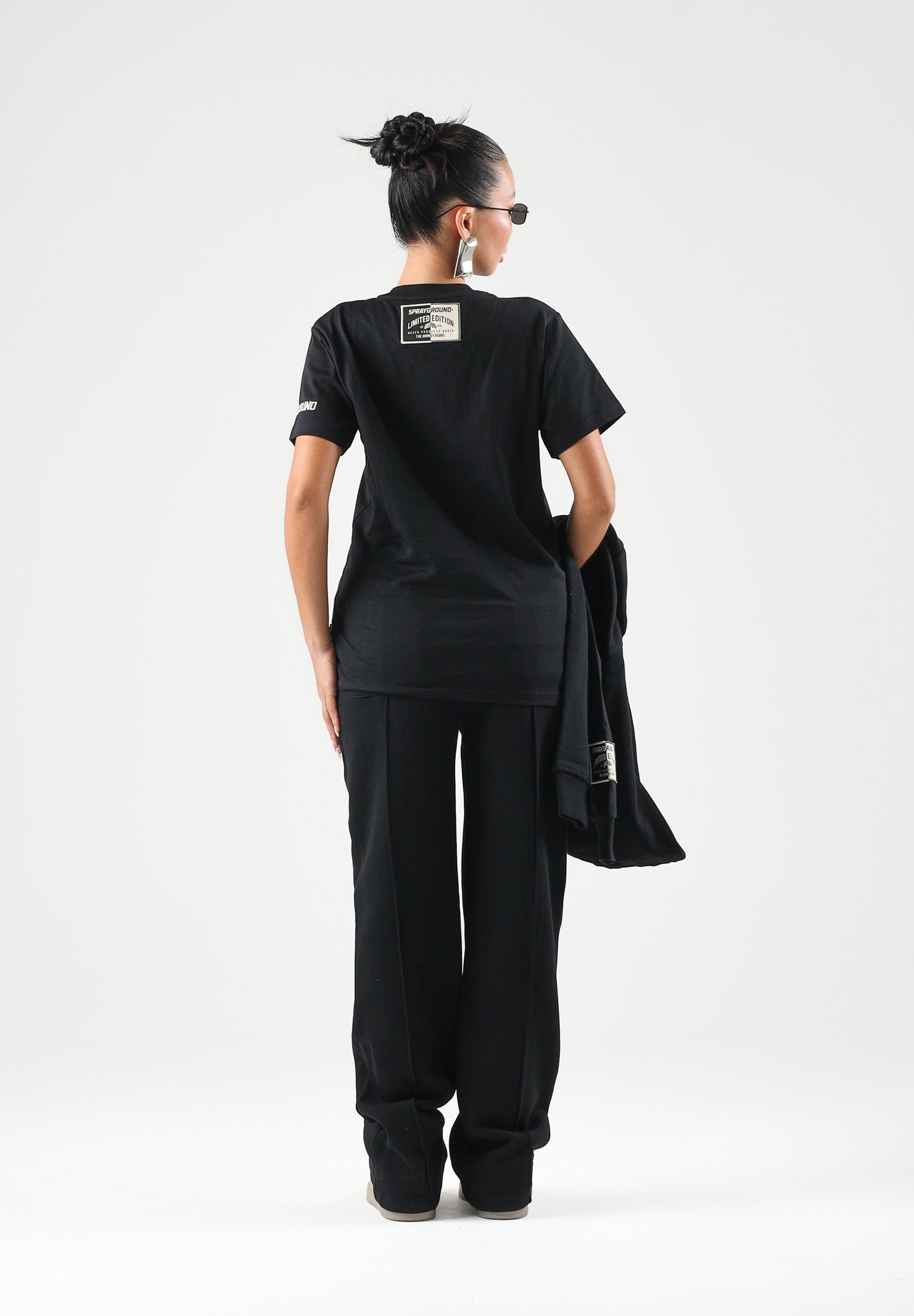 SPRAYGROUND Pantaloni sportivi neri per uomo e donna con mini logo SP966BLK . SPRAYGROUND 
