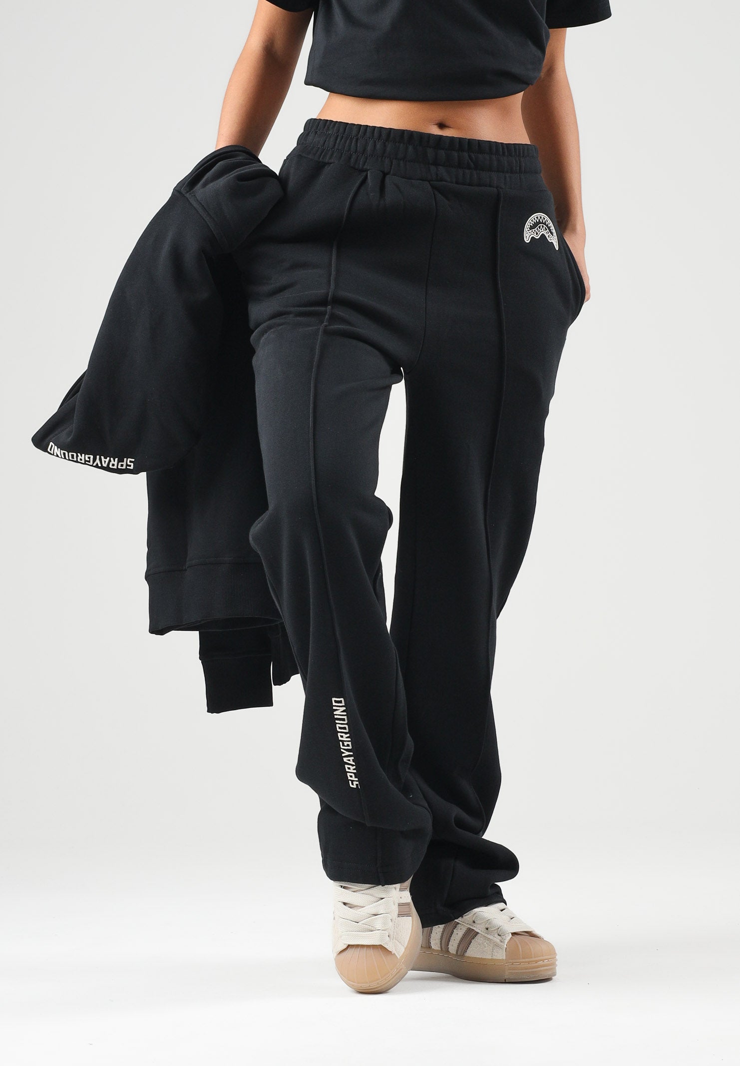 SPRAYGROUND Pantaloni sportivi neri per uomo e donna con mini logo SP966BLK . SPRAYGROUND 