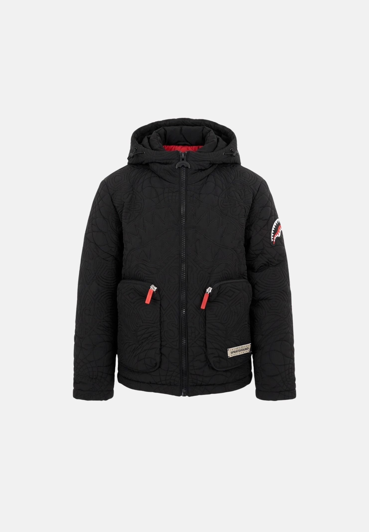 SPRAYGROUND Giubbotto MONOGRAM PUFFER JACKET nero per uomo e donna SP983 . SPRAYGROUND 