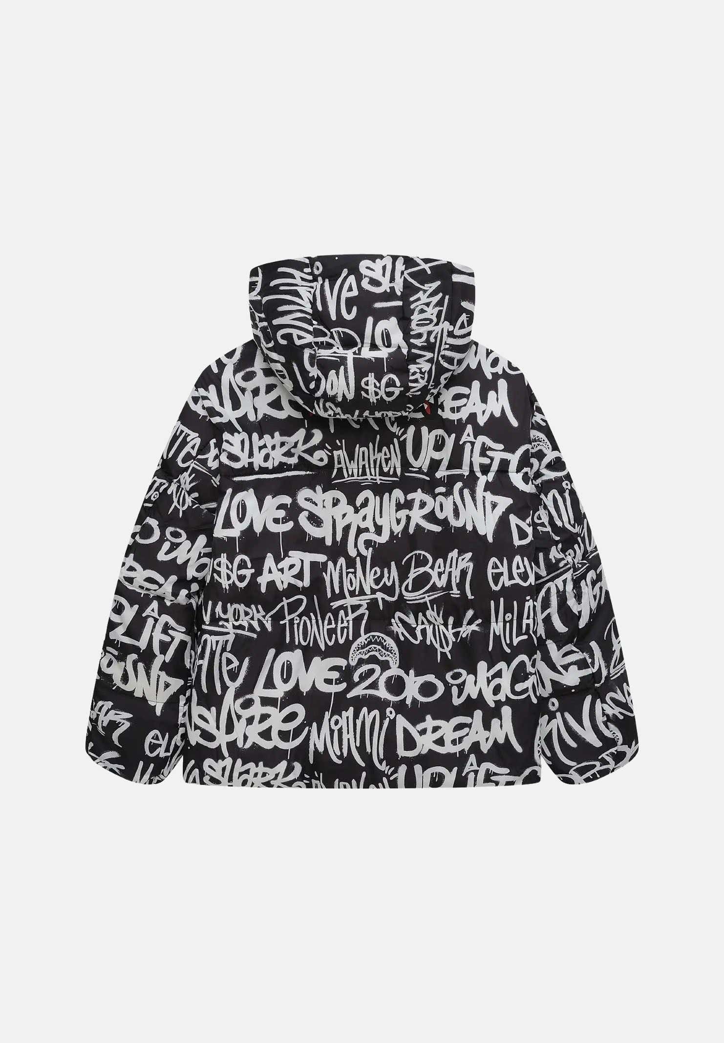SPRAYGROUND Piumino grigio reversibile  per uomo e donna con cappuccio regolabile, chiusura frontale con zip SP942 . SPRAYGROUND 