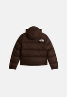 THE NORTH FACE Piumino 1996 RETRO NUPTSE Dark Chestnut marrone castagna scuro da donna, con imbottitura in vera piuma naturale, trapuntatura oversize, collo alto, cappuccio ripiegabile e chiusura frontale con zip. NF0A3XEONMF1 . THE NORTH FACE 