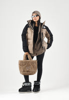 THE NORTH FACE Piumino HIMALAYAN DOWN PARKA Garnet-TNF Black marrone cammello e nero da donna, con cappuccio, imbottitura in vera piuma d'oca, chiusura frontale con zip e patta antivento e tasche applicate sul davanti<BR/> NF0A4R2WT071 . THE NORTH FACE 