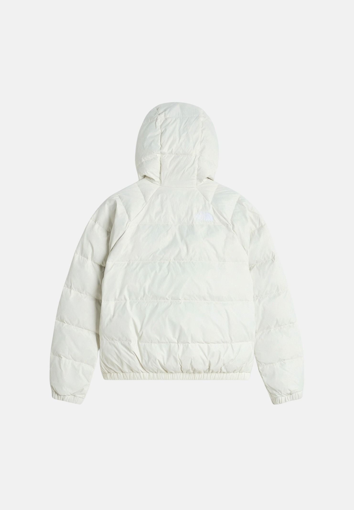 THE NORTH FACE Piumino HYDRENALITE DOWN HOODIE White Dune bianco panna da donna, con cappuccio e zip frontale. NF0A5GGGQLI1 . THE NORTH FACE 