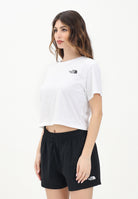 THE NORTH FACE T-shirt a manica corta Cropped bianca da donna con logo NF0A87U4FN41 . THE NORTH FACE 