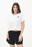 THE NORTH FACE T-shirt a manica corta Cropped bianca da donna con logo NF0A87U4FN41 . THE NORTH FACE 