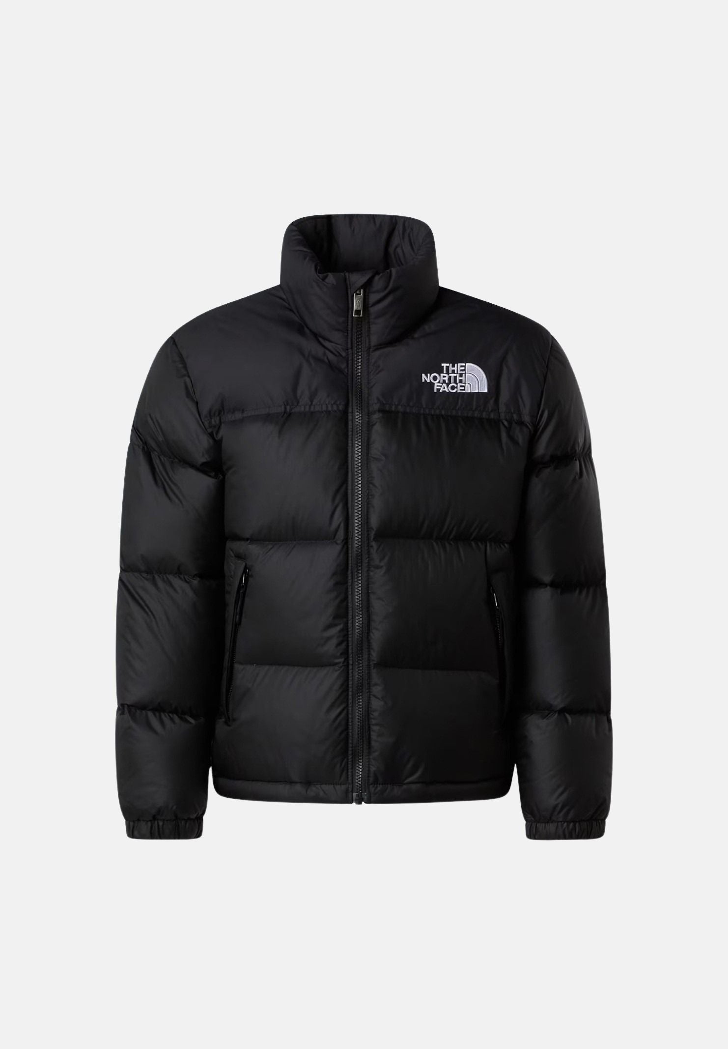 THE NORTH FACE Piumino NUPTSE nero per bambino e bambina con imbottitura in piuma d'oca e collo alto protettivo. NF0A8A4CGOG1 . THE NORTH FACE 