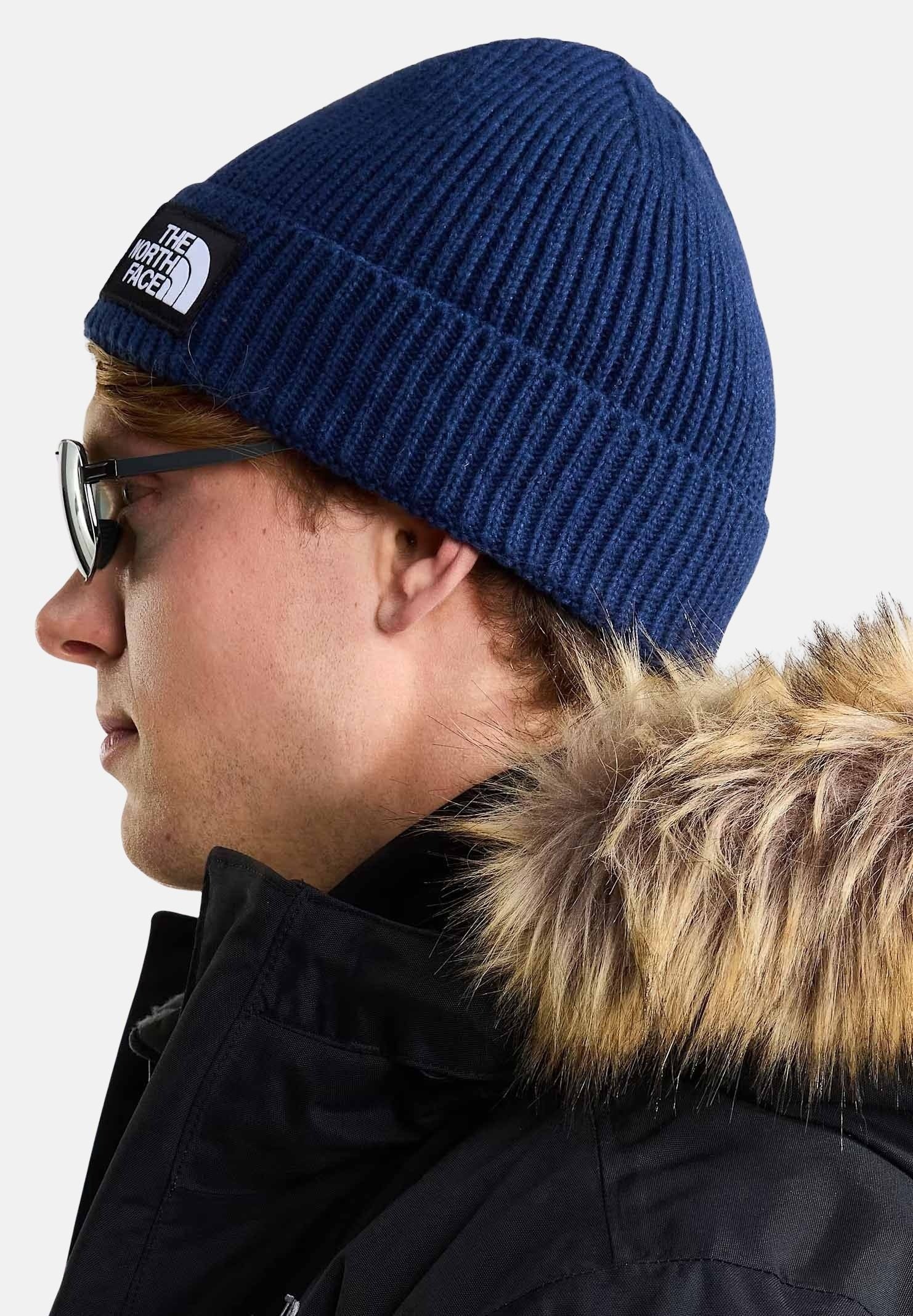THE NORTH FACE Berretto blu per uomo e donna con risvolto e logo box TNF NF0A8CHE8K21 . THE NORTH FACE 