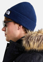 THE NORTH FACE Berretto blu per uomo e donna con risvolto e logo box TNF NF0A8CHE8K21 . THE NORTH FACE 