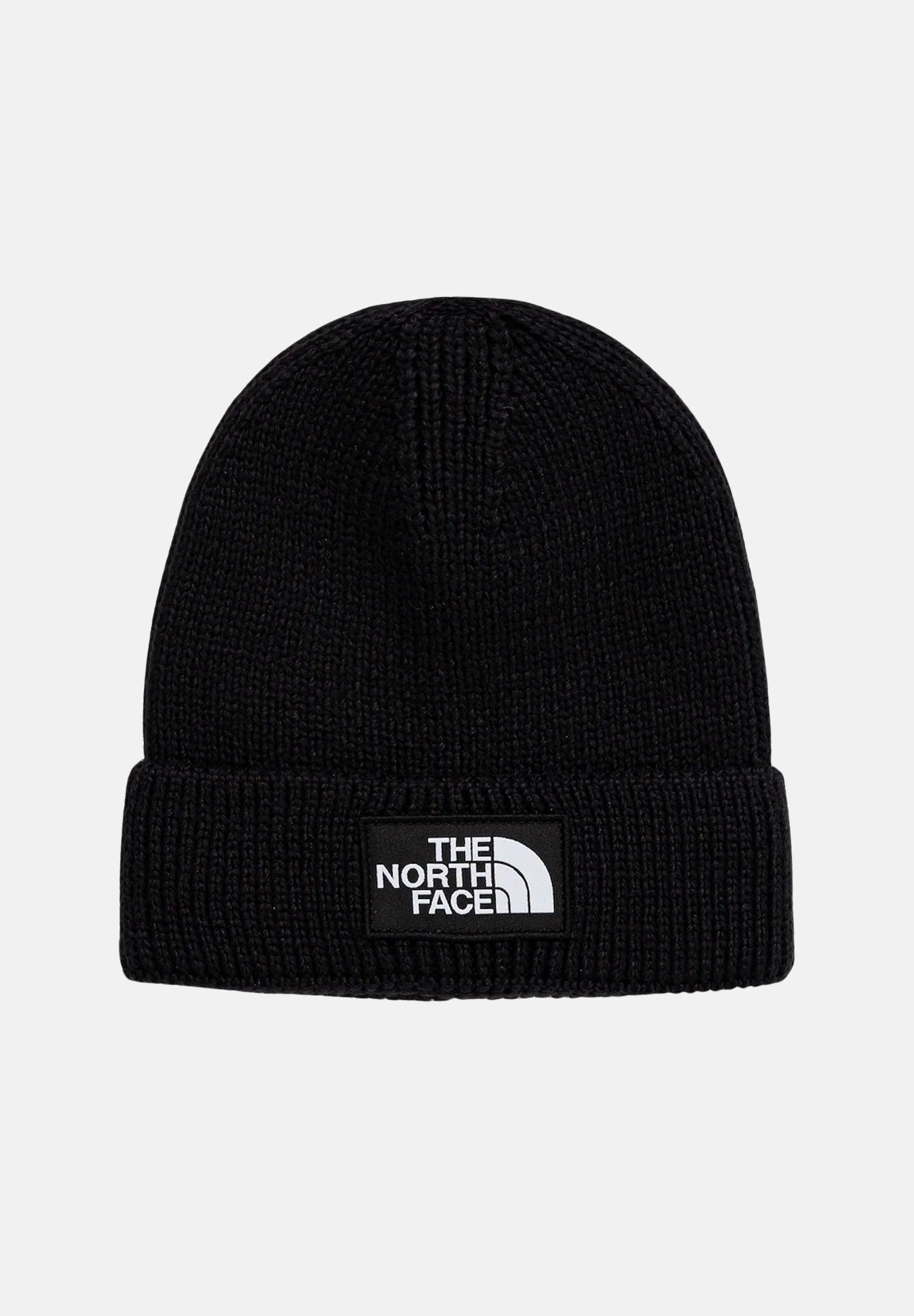 THE NORTH FACE Berretto nero per uomo e donna con risvolto e logo box TNF NF0A8CHEJK31 . THE NORTH FACE 