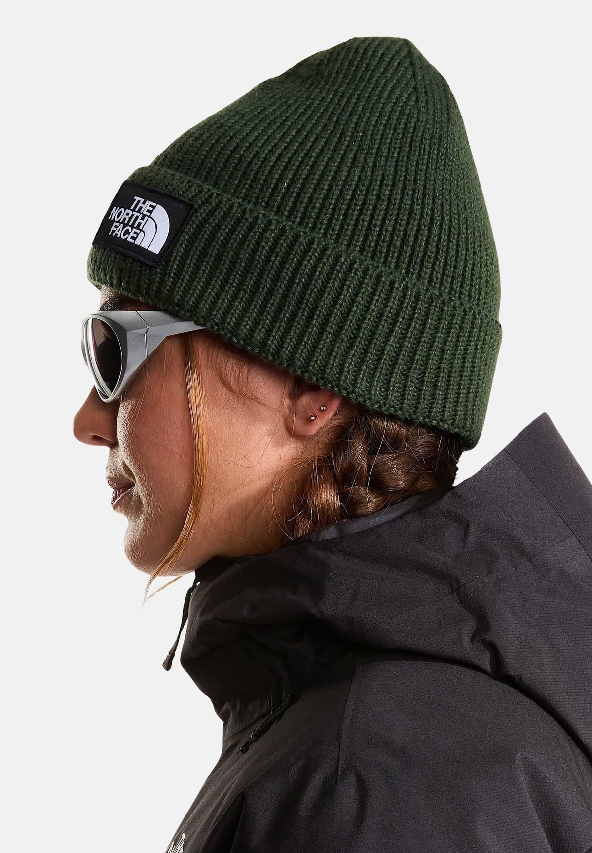 THE NORTH FACE Berretto TNF LOGO BOX CUFFED BEANIE verde bottiglia per uomo e donna NF0A8CHENLW1 . THE NORTH FACE 