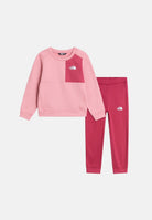THE NORTH FACE Tuta SIMPLE DOME rosa da bambina con felpa girocollo e pantalone coordinato NF0A8CV0S9B1 . THE NORTH FACE 