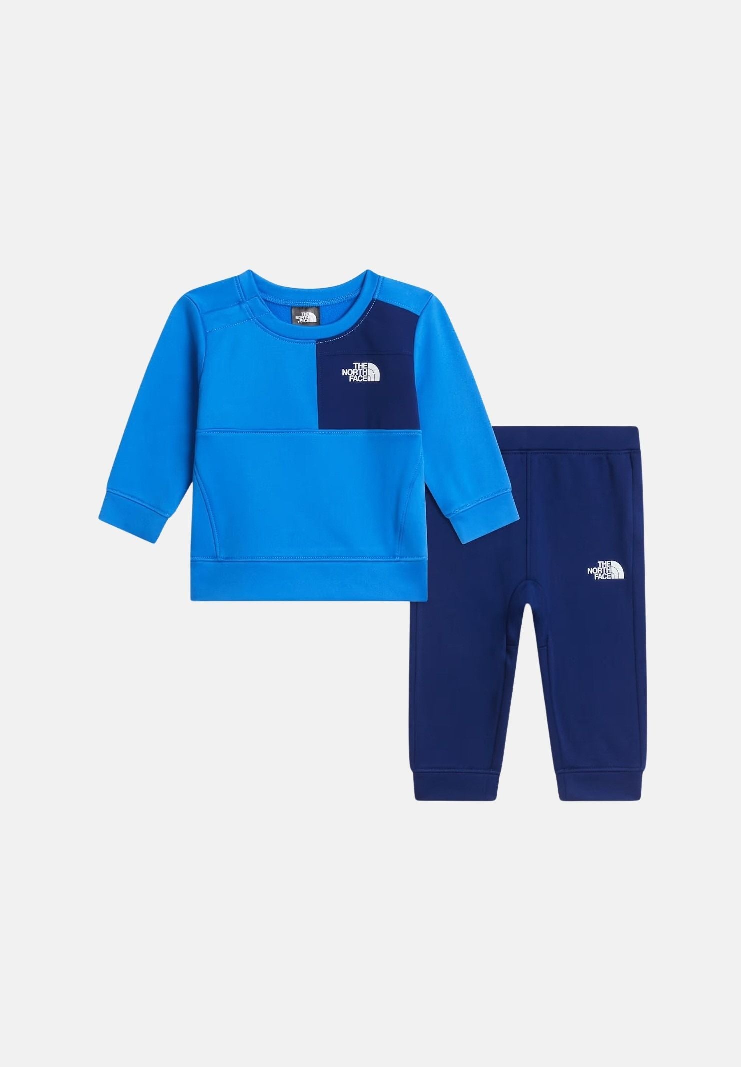 THE NORTH FACE Tuta SIMPLE DOME blu da neonato con felpa girocollo e pantalone coordinato NF0A8CV1RC71 . THE NORTH FACE 