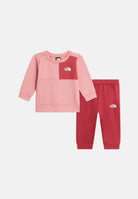 THE NORTH FACE Tuta SIMPLE DOME rosa da neonato con felpa girocollo e pantalone coordinato NF0A8CV1S9B1 . THE NORTH FACE 