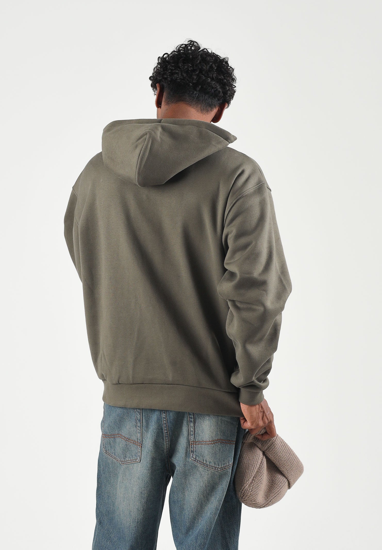 THE NORTH FACE Felpa con cappuccio FINE HOODIE taupe green verde da uomo con  tasca a marsupio frontale. NF0A8EFZ21L1 . THE NORTH FACE 