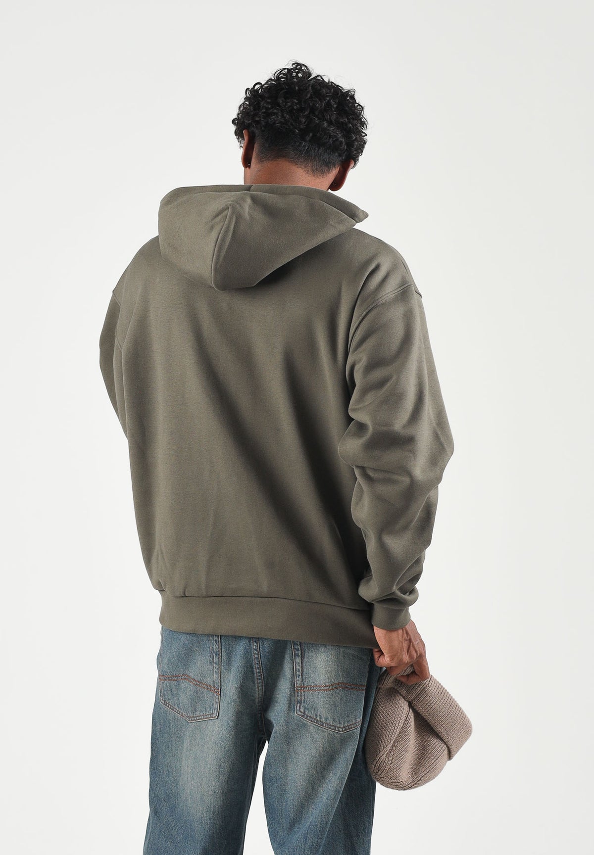 THE NORTH FACE Felpa con cappuccio FINE HOODIE taupe green verde da uomo con  tasca a marsupio frontale. NF0A8EFZ21L1 . THE NORTH FACE 