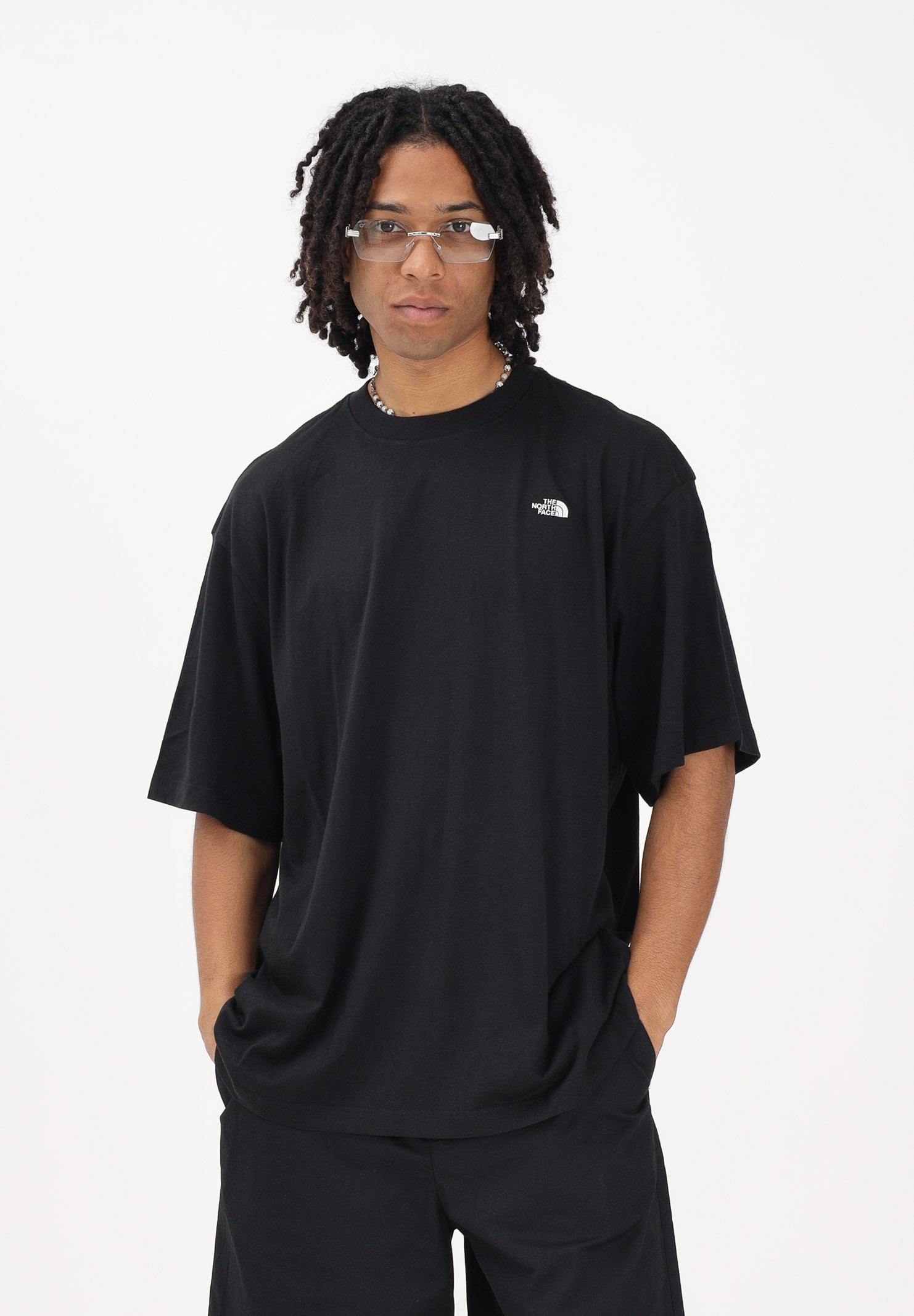 THE NORTH FACE T-shirt a manica corta Essential Simple Dome nera da uomo NF0A8EVWJK31 . THE NORTH FACE 