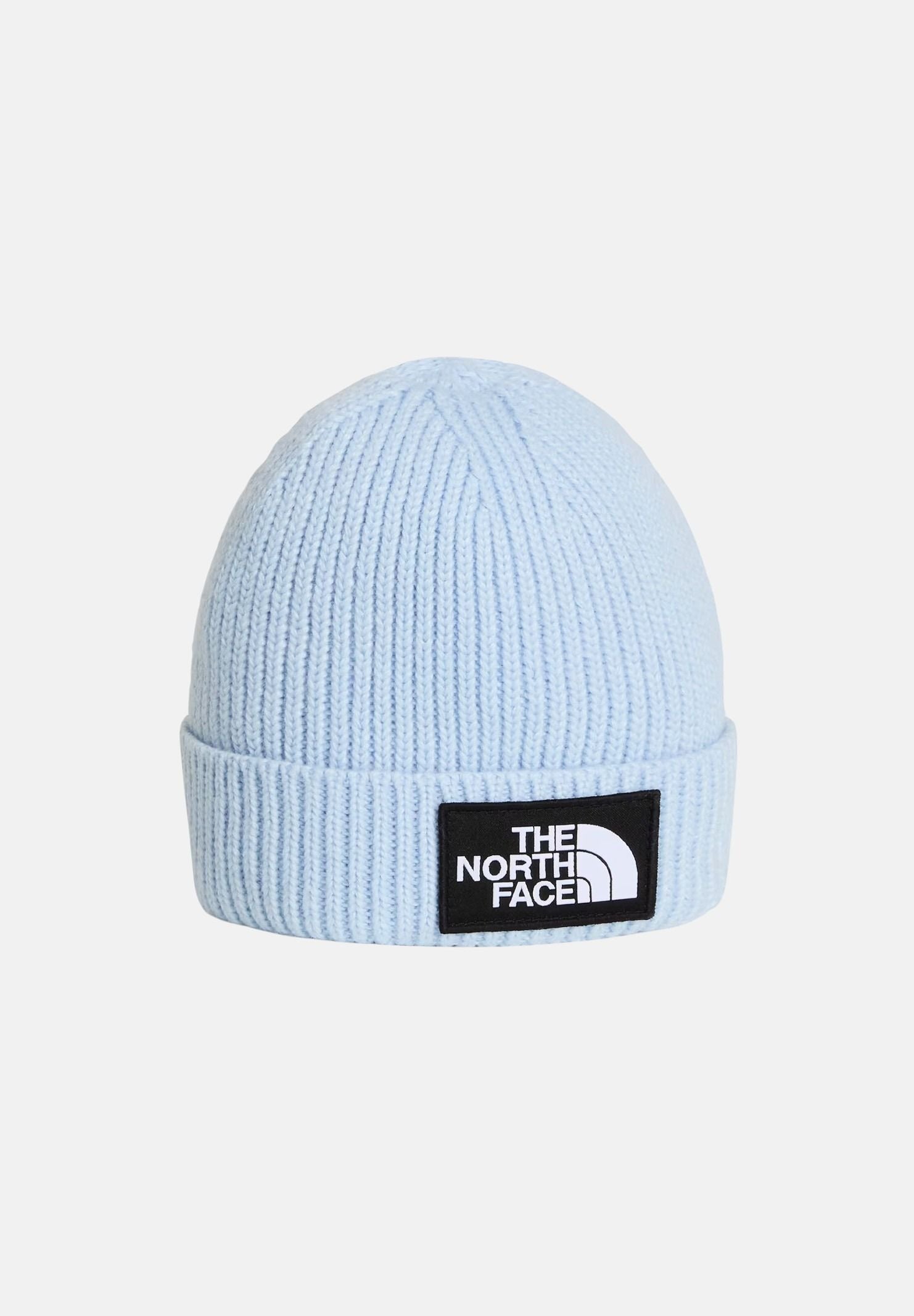 THE NORTH FACE Cappello RECYCLED MERROW celeste per bambino e bambina con risvolto e patch logo frontale. NF0A8F1JBPO1 . THE NORTH FACE 