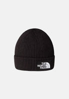 THE NORTH FACE Cappello RECYCLED MERROW nero per  bambino e bambina con risvolto e patch logo frontale. NF0A8F1JJK31 . THE NORTH FACE 